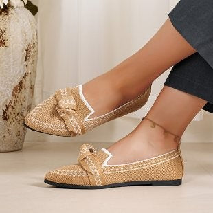 Damen elegante Mokassins mit modischem Schleifen-Detail R&B