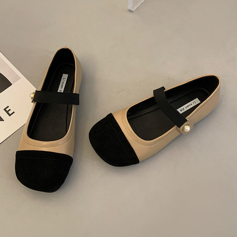 Damen Ballerinas mit elegantem Riemchen und modischer Perlenverzierung R&B