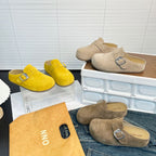 Damen Bequeme Wildleder-Clogs mit verstellbarem Riemen und ergonomischem Fußbett R&B