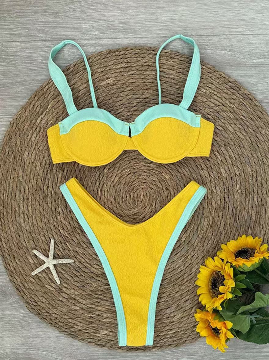 Damen Push-Up-Bikini mit kontrastierenden Akzenten R&B