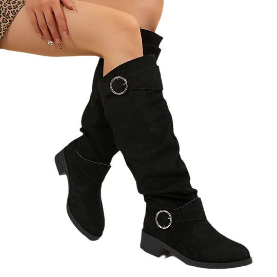 Damen modische Overknee-Stiefel aus Wildleder R&B