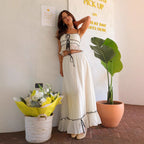 Damen Maxikleid mit romantischem Schnitt und verspielten Rüschendetails R&B
