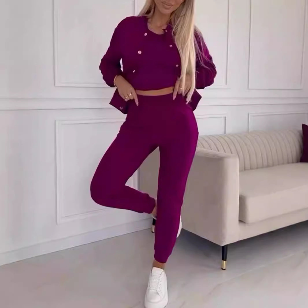 Damen Freizeit-Jogginganzug mit schickem Schnitt und elastischem Bund R&B