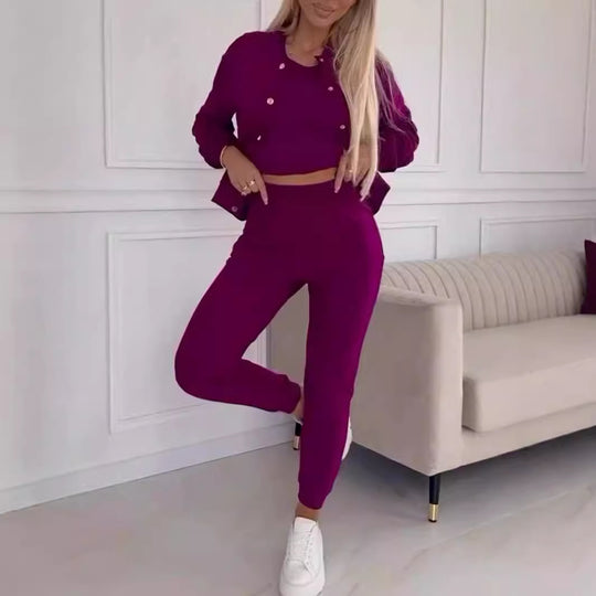 Damen Freizeit-Jogginganzug mit schickem Schnitt und elastischem Bund R&B