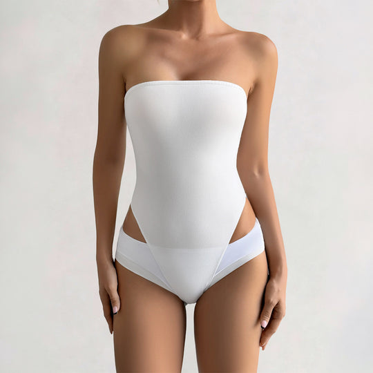Damen Bandeau-Bodysuit aus elastischem Material mit figurfreundlichem Schnitt R&B