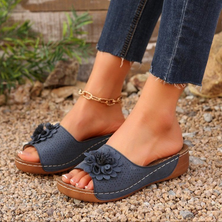 Damen Freizeit-Sandalen mit floralem Design