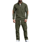 Herren sportliches Freizeitset mit Reißverschluss und praktischen Taschen R&B