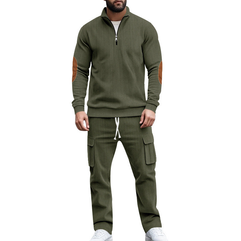 Herren sportliches Freizeitset mit Reißverschluss und praktischen Taschen R&B