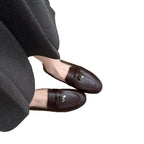 Damen elegante Mokassins mit modischer Schnalle R&B