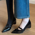 Damen elegante spitze Pumps mit komfortablem Blockabsatz R&B