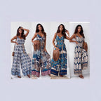 Damen Jumpsuit mit floralem Design und weit geschnittene Beinen R&B