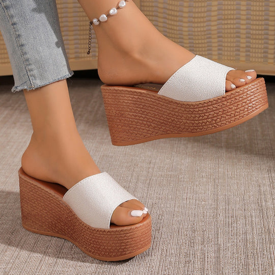 Damen Komfortable Plateau-Sandalen mit breitem Obermaterial und rutschfester Sohle R&B