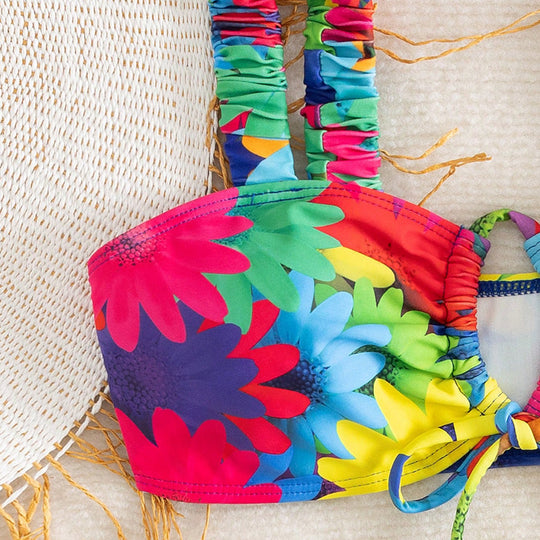 Damen Bunt blühender Bikini R&B
