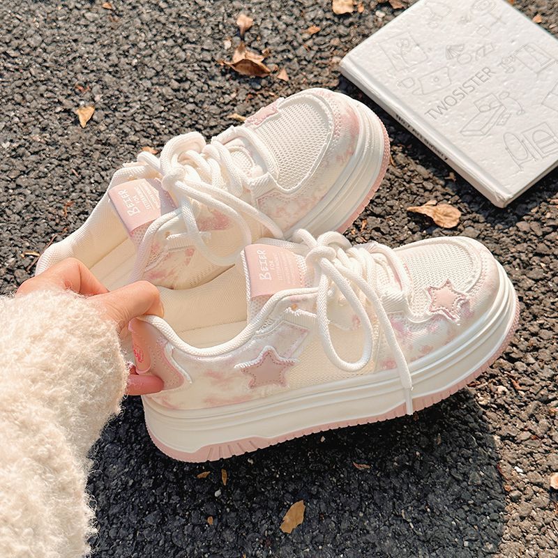 Damen Sneakers mit modischem Sternen-Motiv und komfortabler Sohle