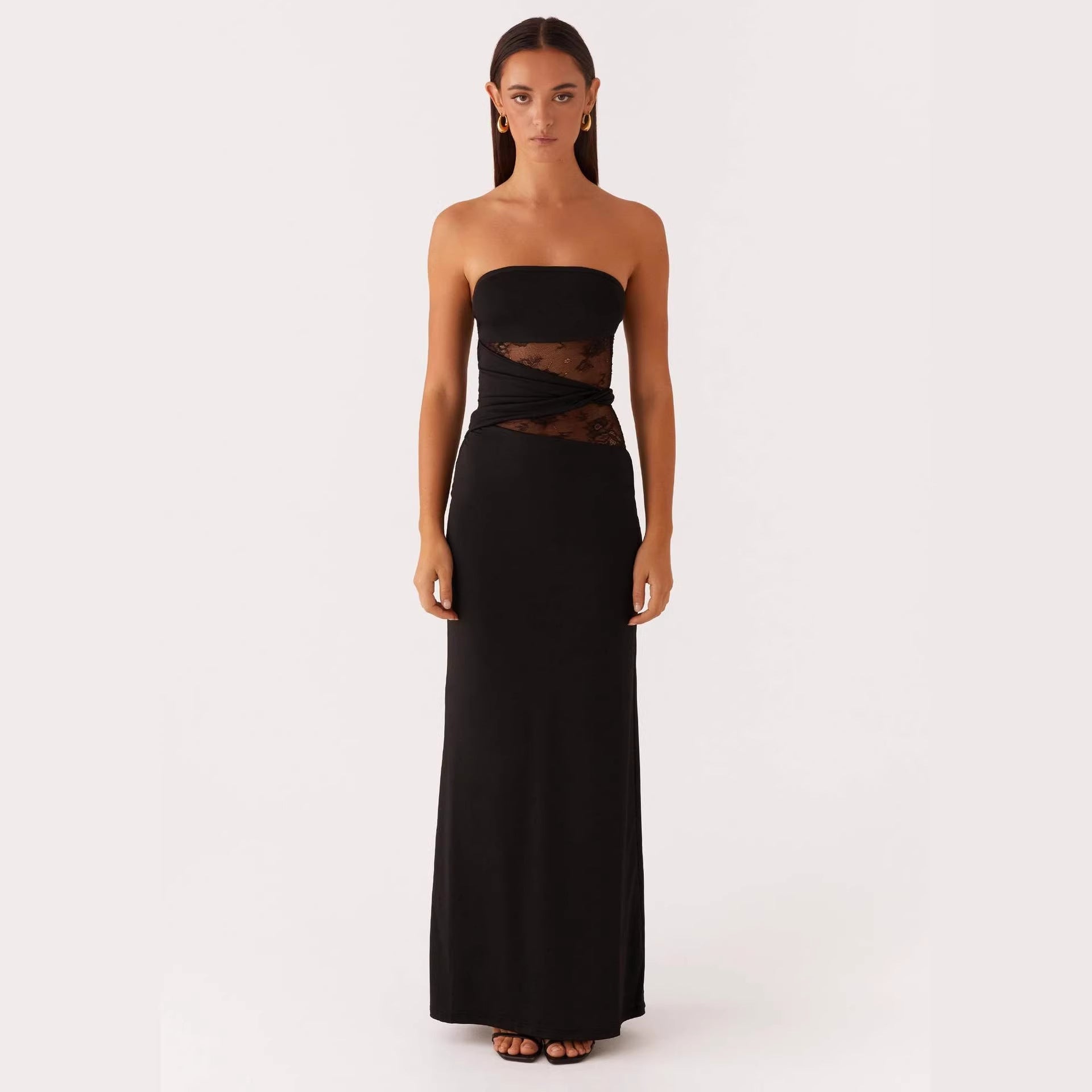 Damen Elegantes Minikleid mit verführerischem Spitzenoberteil und figurbetontem Schnitt R&B