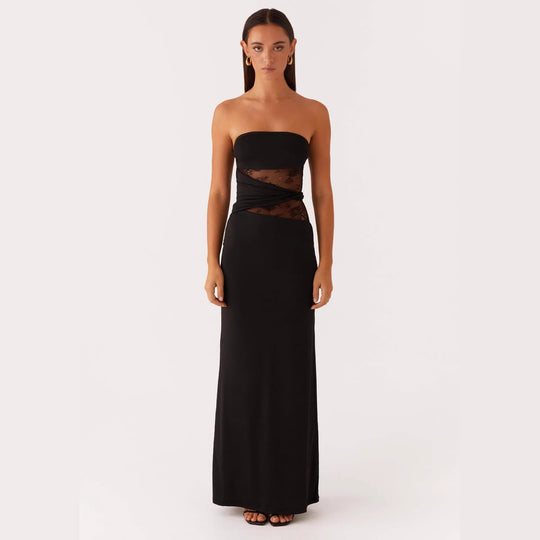 Damen Elegantes Minikleid mit verführerischem Spitzenoberteil und figurbetontem Schnitt R&B