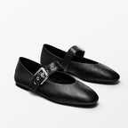 Damen Ballerinas mit verstellbarem Riemendesign und elegantem Schnallenakzent R&B