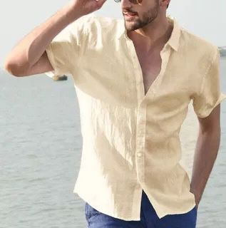 Herren Leichtes Leinenhemd R&B