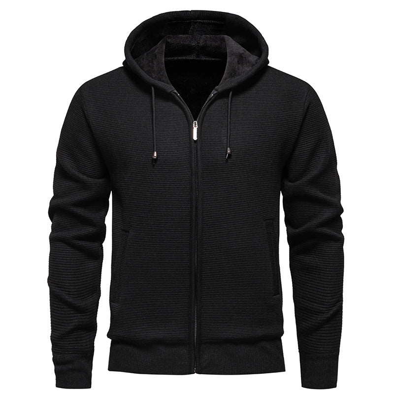 Herren sportliche Fleecejacke mit hohem Kragen und Reißverschluss R&B