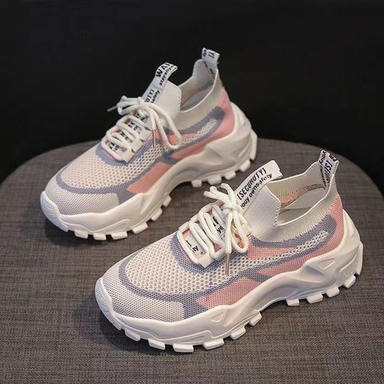 Damen Atmungsaktive Lauf- und Freizeitschuhe mit dickem Profil R&B
