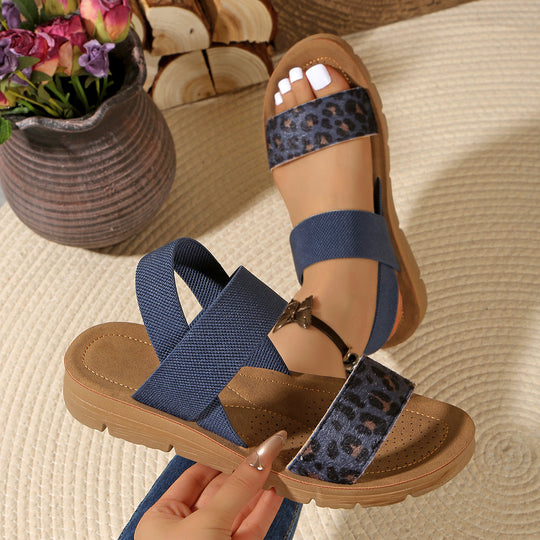 Damen Komfortable Sandalen mit modischem Animal-Print R&B
