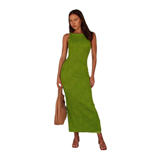 Damen Langarm Maxikleid mit elegantem Rippstrickmuster und körpernahem Schnitt R&B