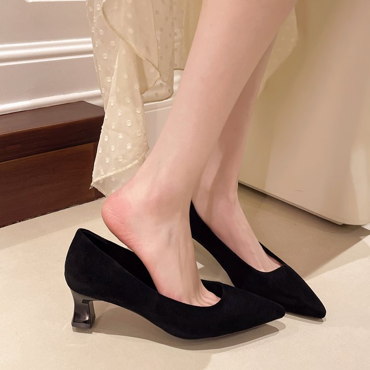 Damen elegante Spitzenpumps mit Komfort-Blockabsatz R&B