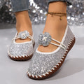 Damen Glitzernde Ballerinas mit floralen Akzenten R&B
