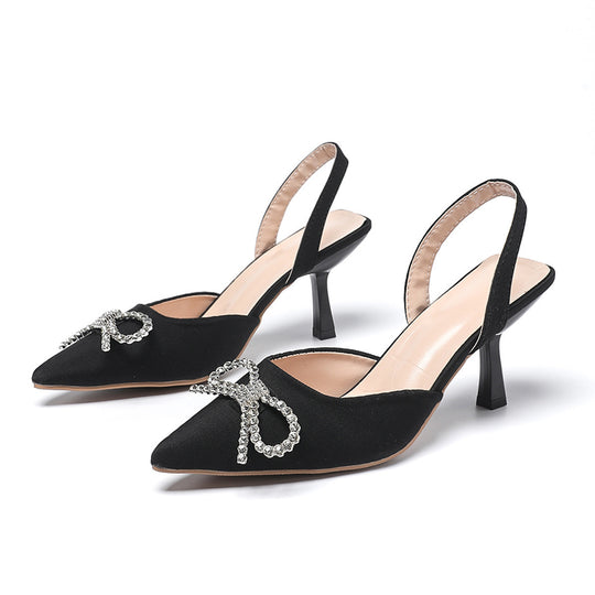 Damen Slingback-Pumps mit funkelndem Schleifen-Detail R&B