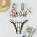 Damen Bandeau-Bikini mit einzigartigem Muster und verstellbaren Trägern