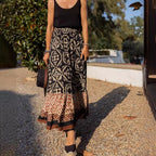 Damen Maxirock mit floralem Design und voluminösem Saum R&B