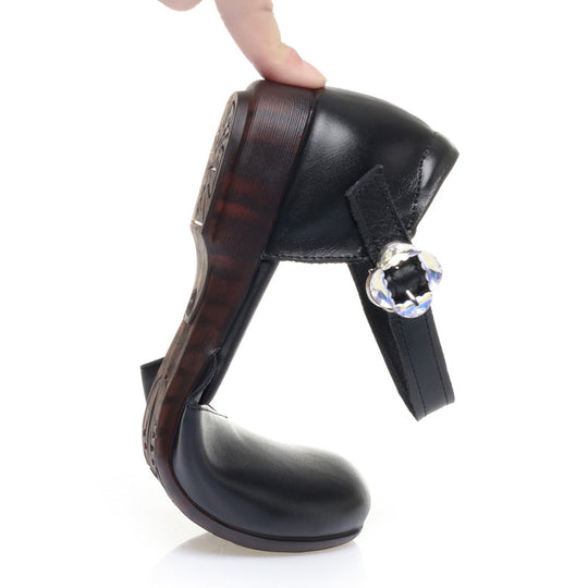 Damen Komfortable Riemchenballerinas mit modischer Schnalle R&B