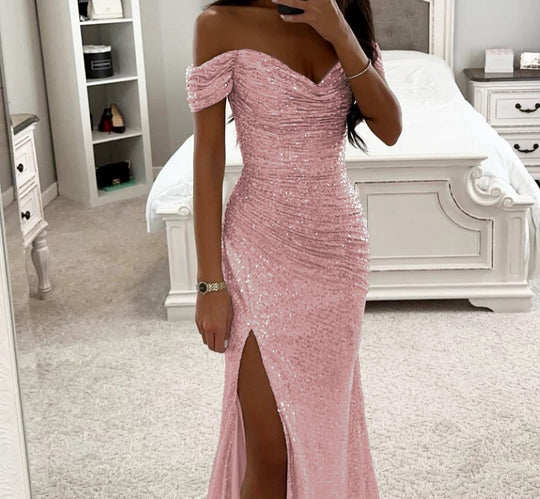 Damen Abendkleid mit schimmernden Pailletten R&B