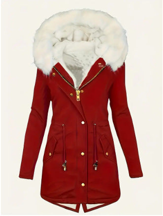 Damen gefütterte Winterjacke mit abnehmbarer Kapuze R&B