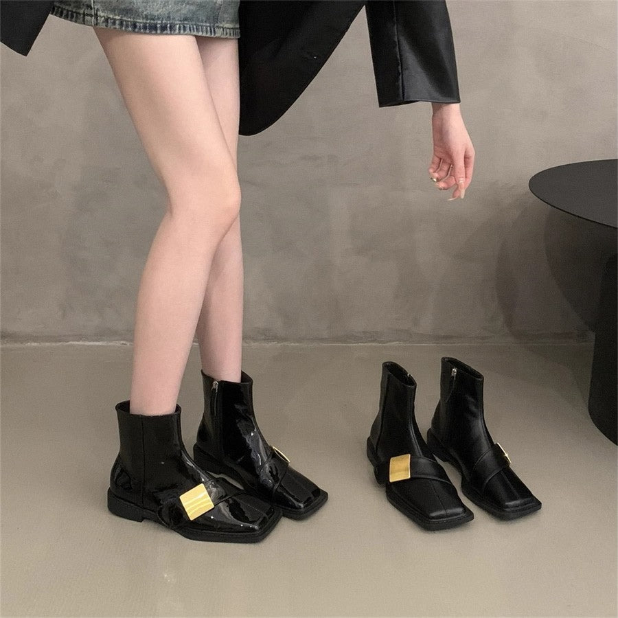 Damen elegante Stiefeletten mit modischer Schnallenverzierung R&B