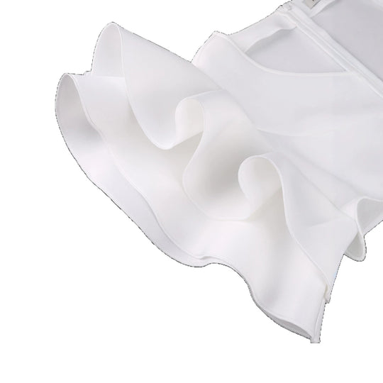 Damen Figurbetontes Kleid mit voluminösen Rüschendetails R&B