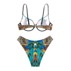 Damen Triangel-Bikini mit extravaganten Mustern und funkelnden Akzenten R&B