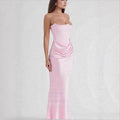 Damen Maxikleid mit Raffungen und elegantem Bustier-Ausschnitt R&B