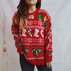 R&B | Weihnachtlicher Strickpullover Mit Schneeflockenmotiv
