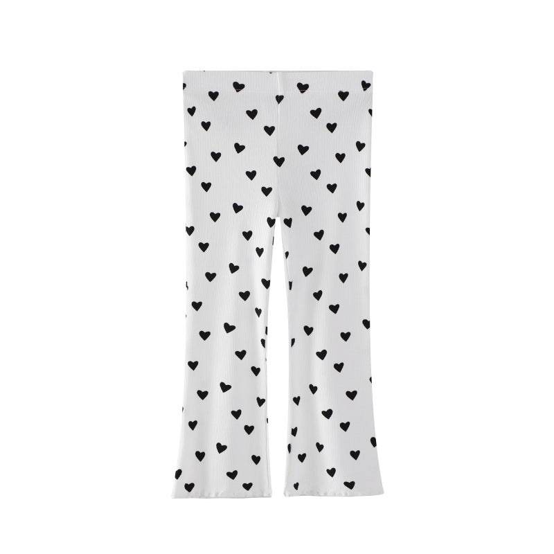 Mädchen Leggings mit herzförmigem Muster R&B