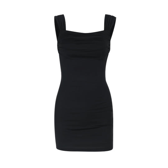 Damen figurbetontes Minikleid mit raffinierten Trägerdetails und feiner Raffung R&B