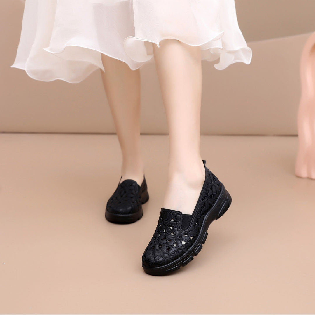 Damen Slip-On Freizeit-Schuhe mit floralem Design R&B