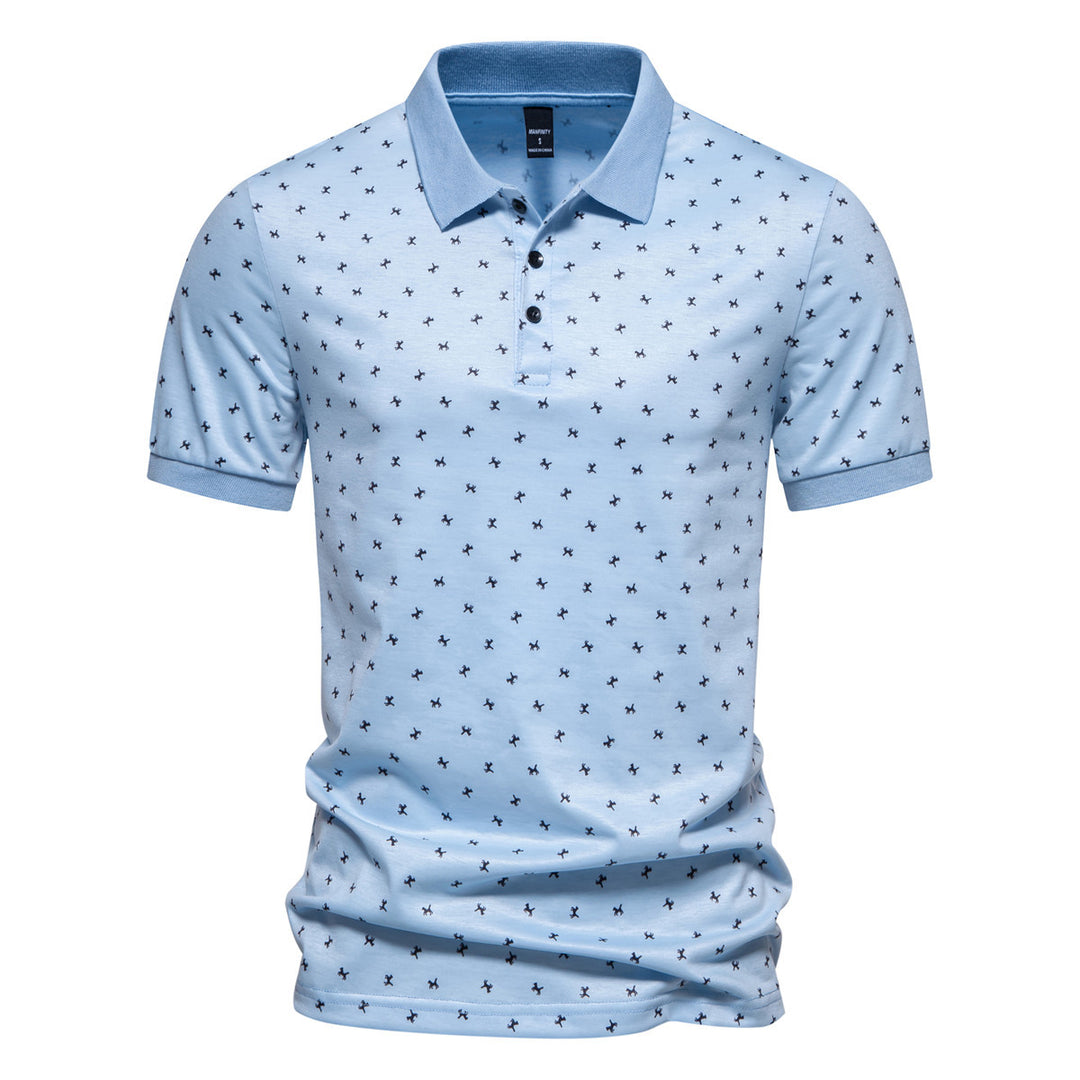 Herren Polohemd mit modernem floralem Design und hochwertiger Baumwollqualität R&B