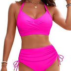 Damen Hochtaillierter Bikini mit gerafftem Detail R&B