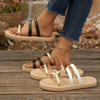 Damen Sommerliche Zehentrenner Sandalen R&B