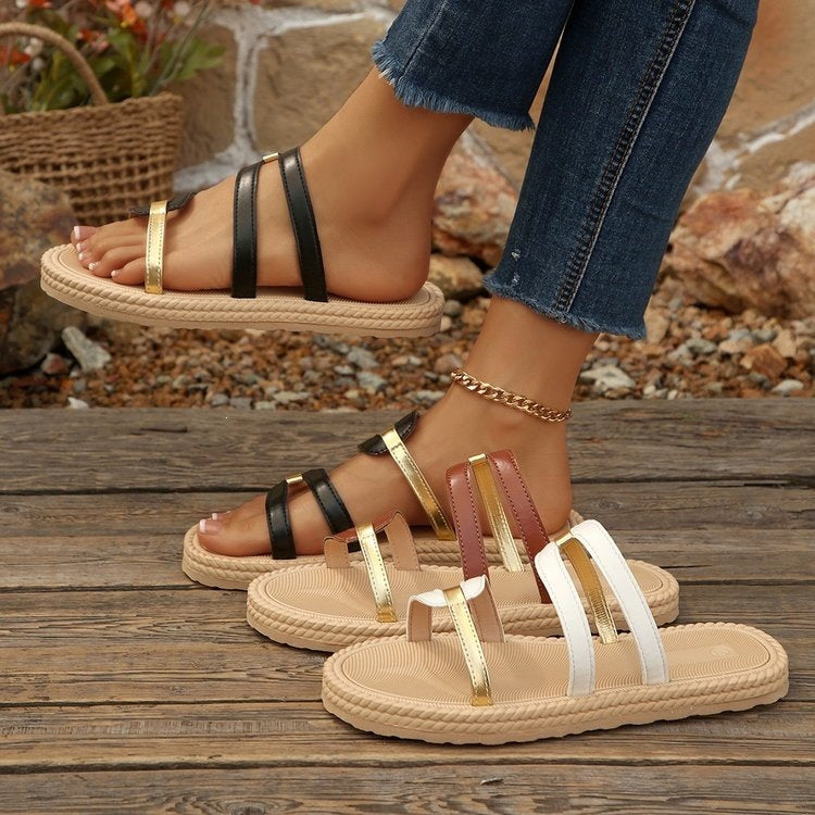 Damen Sommerliche Zehentrenner Sandalen R&B