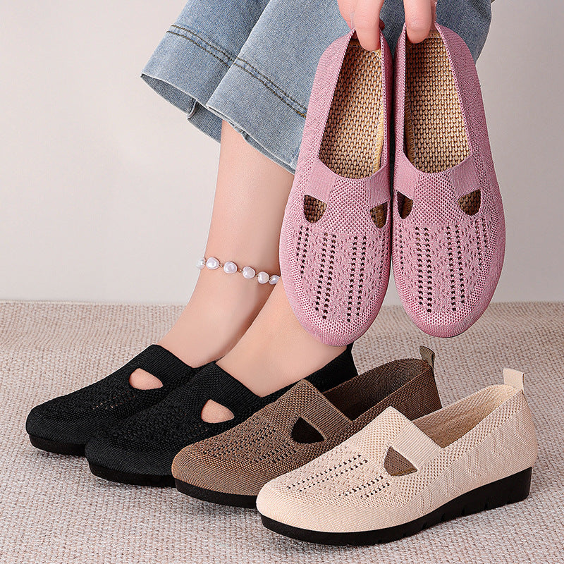 Damen Bequeme Slipper mit elastischem Riemen und atmungsaktivem Obermaterial
