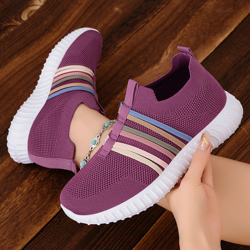 Damen Sportliche Slip-On Sneakers mit elastischem Obermaterial und rutschfester Sohle R&B
