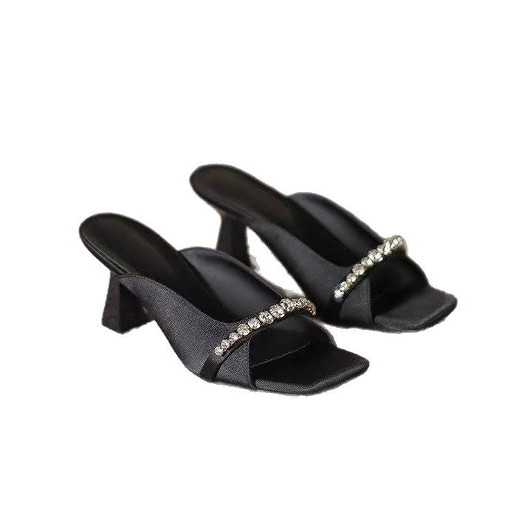 Damen glamouröse und elegante Sandaletten mit Blockabsatz R&B