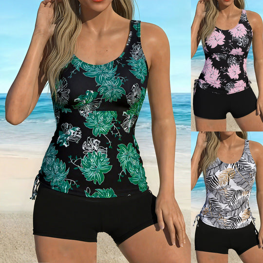 Damen Tankini-Set mit floralem Oberteil und bequemen Shorts R&B